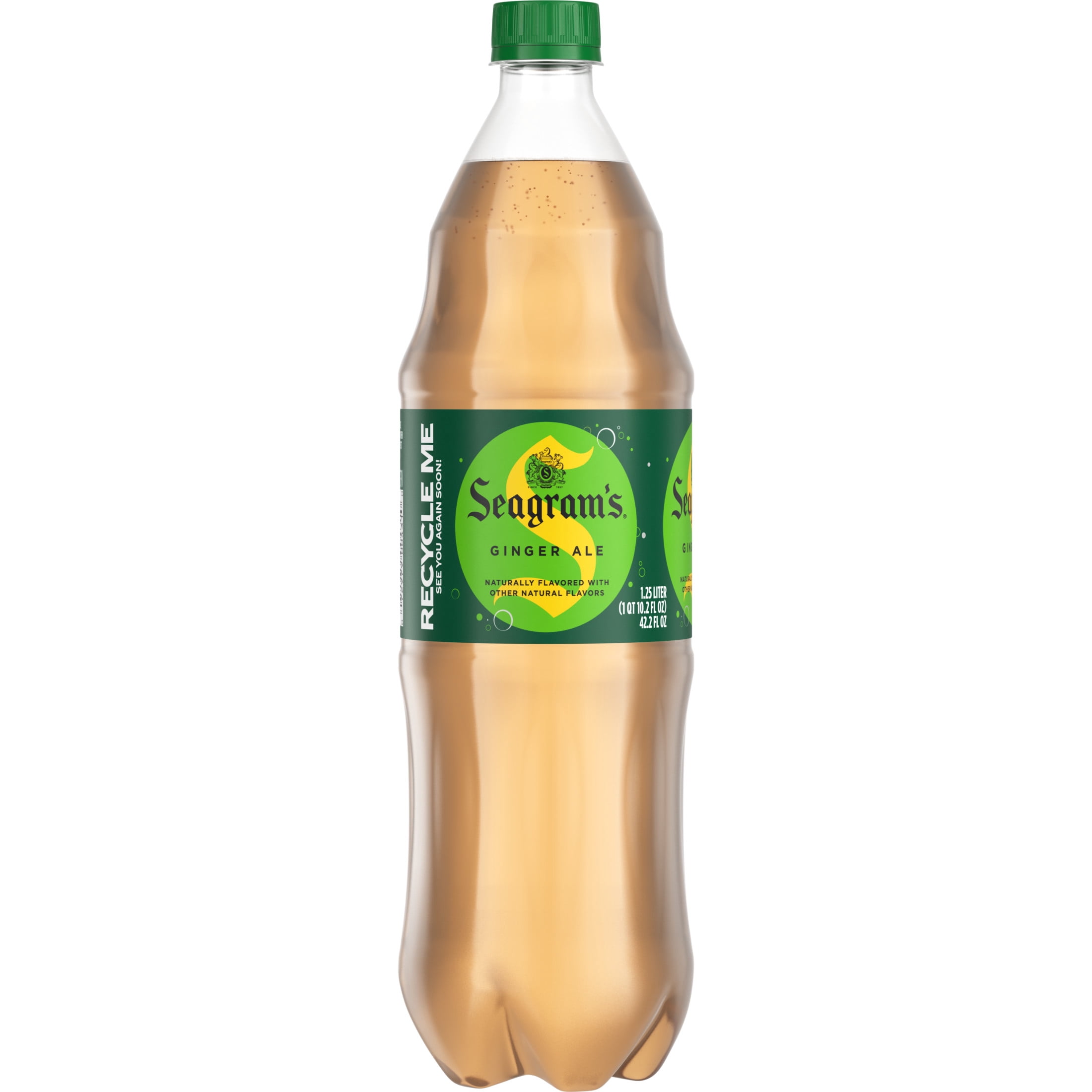 Seagram's Ginger Ale Soda Pop Bottle, 1.25 Liters