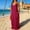 Hot Pink, variant on Womens Boho Print Spaghetti Strap Maxi Dress, V-Neck Backless Sleeveless Sundress, Casual Flowy Long Dress for Beach Vacation, Vestido Bohemios de Mujer