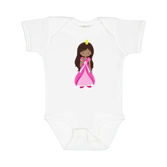 Inktastic African American Princess In Pink Dress Girls Baby Bodysuit