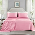thumbnail image 2 of Satin Sheets California King Size - 4 Pieces Luxury Silky Soft Bed Sheets, Wrinkle-Free Light Pink Satin Silk Sheet Set with 1 Deep Pocket Fitted Sheet, 1 Flat Sheet, 2 Pillow Cases, 2 of 8
