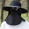 thumbnail image 4 of Domzest Mens Sun Hats UPF 50+ UV Protection Bucket Wide Brim Waterproof Hat with Adjustable Chin Strap & Detachable Neck Flap for Outdoor Black, 4 of 4