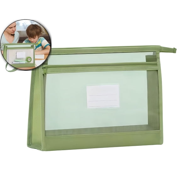 Dvruxg A3 Mesh Zipper Pouch Bags Mesh Zipper Pouch Nylon Makeup Pouch, Clear Document Bag Cosmetic Bag Makeup Bags Travel Accessories Toy Storage Bags