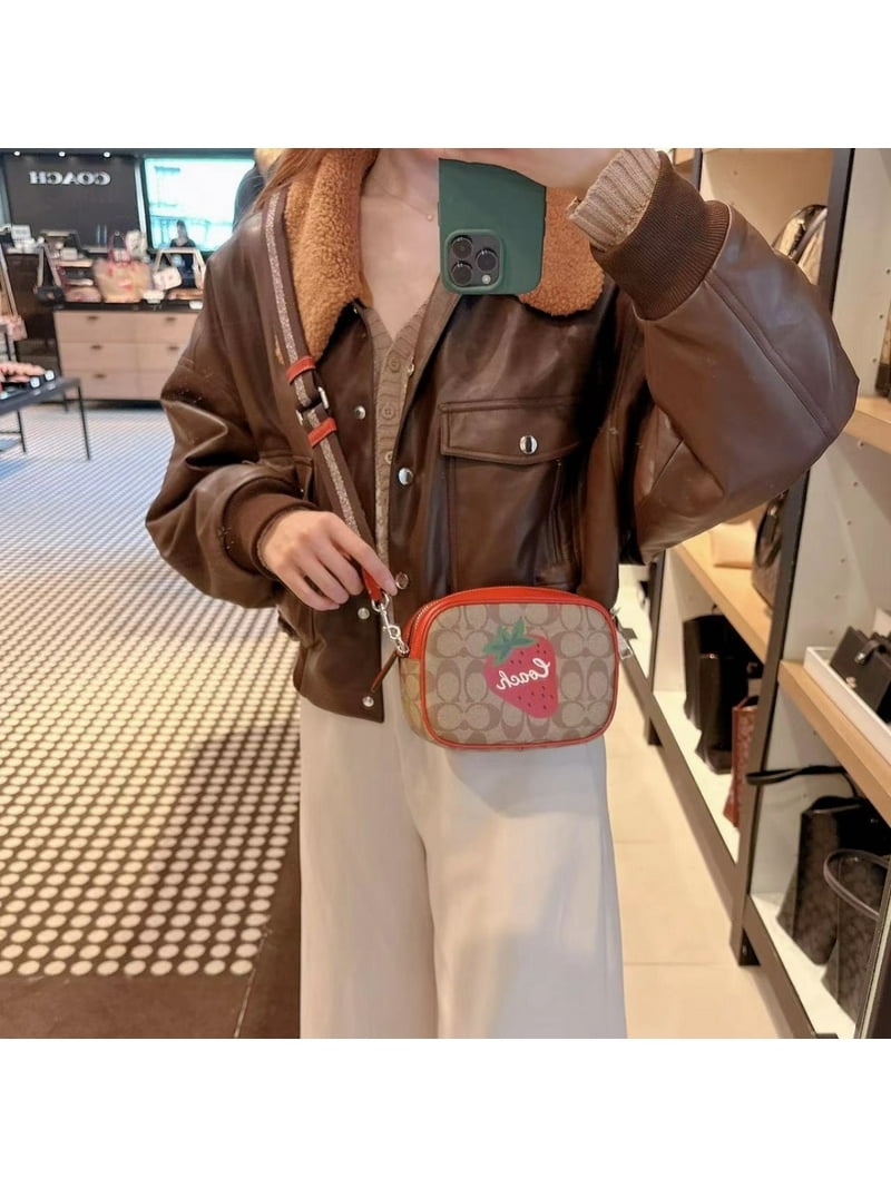 Coach Women's Mini Jamie Top Zip Camera Crossbody Bag in Signature