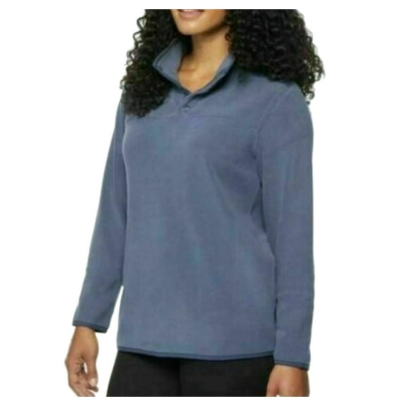 32 Degrees Women's 1/4 Snap Pullover Sweater, Vintage Indigo, Medium