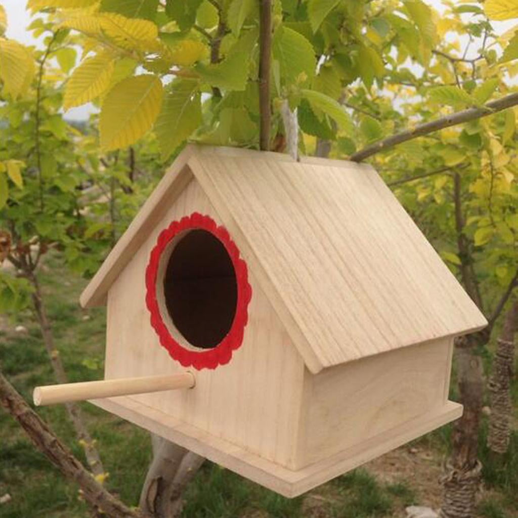 Rustic Wooden Bird Cage Birdhouse for Parrot Budgie Cockatiel House Hatching Breeding Cave also Gerbil Mice