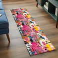 thumbnail image 3 of 2'x6' Rug Runners for Hallways Kitchen, Colorful Oil Painted Non Slip Entryway Beside Floor Carpet Runner, Contemporary Abstract Geometric Washable Laundry Room Bedroom Throw Rugs Mat for Family Pet, 3 of 8