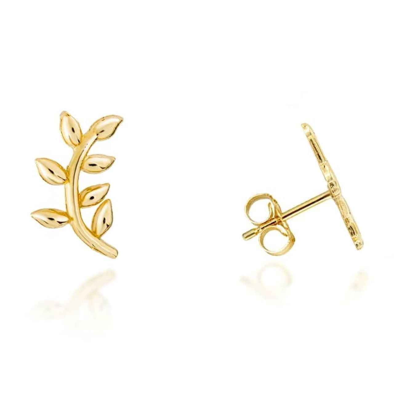 JewelStop 14k Yellow Gold Dolphin Hoop Earrings - 15x20 mm, 1.5gr.