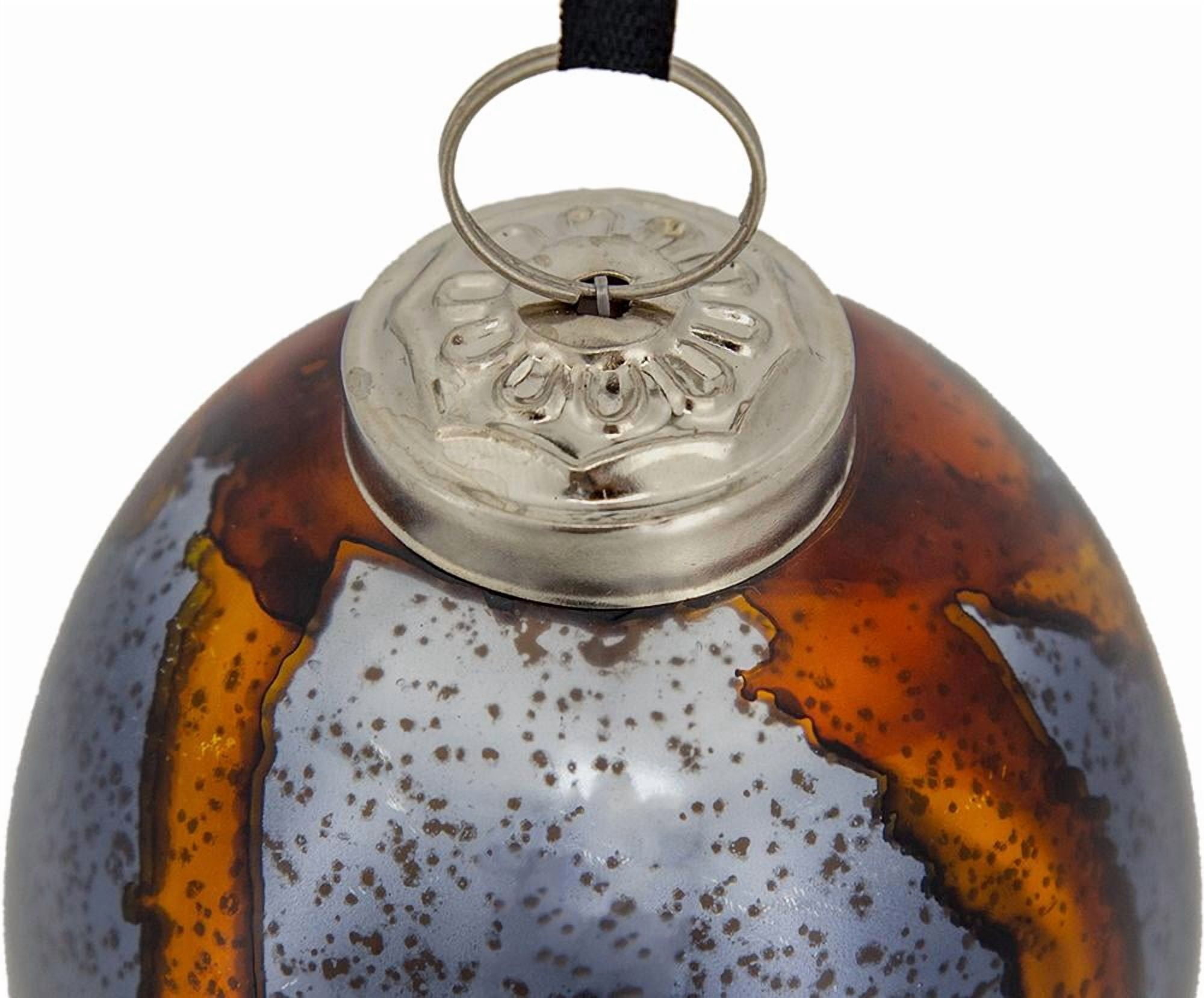 Black and Gold Glass Christmas Ball Ornament Set with Brass Cap Speckled Finish Tree Garland Decor