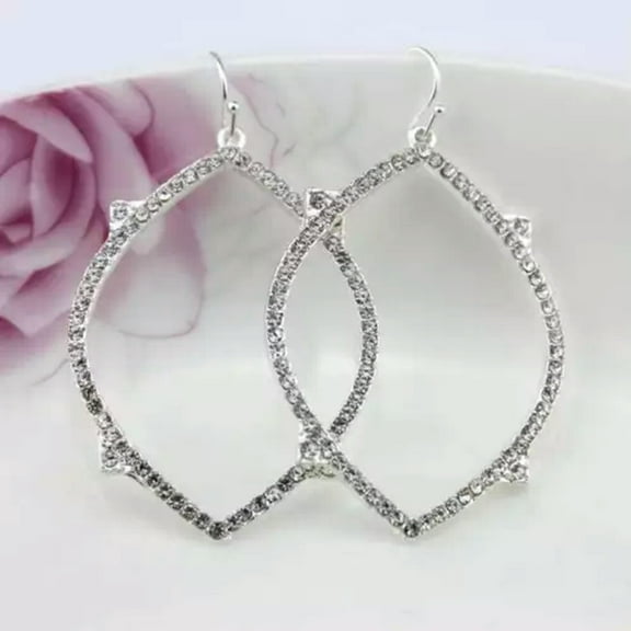 Fashion SD Style Similar Crystal Pave Open Chandeliers Earrings Boutique Jewelry