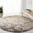 thumbnail image 3 of SAFAVIEH Florida Desmond Damask Shag Runner Rug, Beige/Cream, 2'3" x 19', 3 of 11