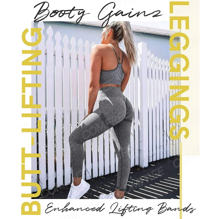 VASLANDA Womens High Waisted Seamless Workout Leggings Butt Lifting Gym  Yoga Pants Booty Scrunch Vital Tummy Control Ruched Tights 