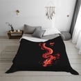 thumbnail image 6 of Throw Blanket Red-Loongs-Dragon Soft Cozy Fleece Flannel Blanket Home Decor for Couch Sofa Bed 80"x60", 6 of 7