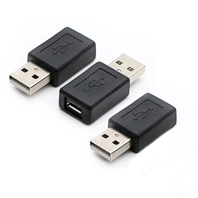 rgzhihuifz Paquete de 3 convertidores de Adaptador USB 2.0 A Macho a USB Micro Hembra