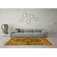 thumbnail image 3 of Ahgly Company Indoor Square Persian Yellow Traditional Area Rugs, 5' Square, 3 of 4