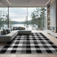thumbnail image 2 of ODIKA 6'x9' Washable Area Rug Non-Slip, Easy Care, Door Welcome Gingham Checkered Plaid Symmetrical Frame Front for Family Room, Living Room, Master Bedroom, 2 of 7