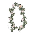 thumbnail image 1 of Guirnalda de flores de eucalipto artificial, enredaderas verdes colgantes para decoración luminosa Rosa claro, 1 of 6