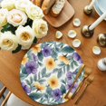 thumbnail image 2 of Round Placemats Purple Yellow Flowers 15 inch Set of 4 Table Mats for Dining Table Watercolor Floral Heat Resistant Non-Slip Kitchen & Home Decorative Place Mat Set, 2 of 8