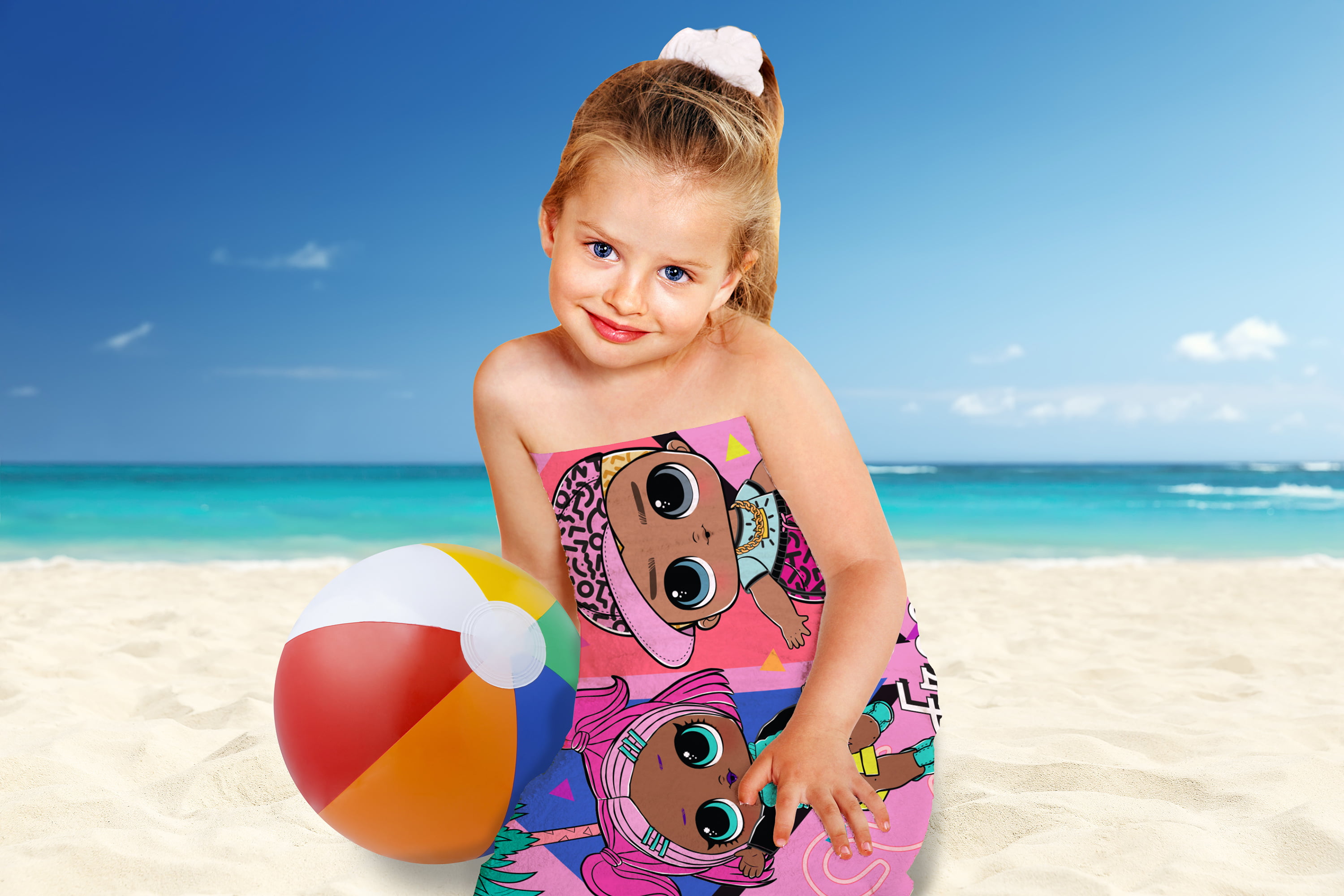 LOL Surprise Doll Blue Beach Towel Bath Towel Swimming Pool Holiday Exclusive 