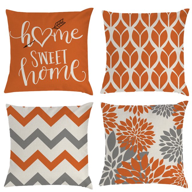 4 fundas de almohada y cojines decorativos modernos.