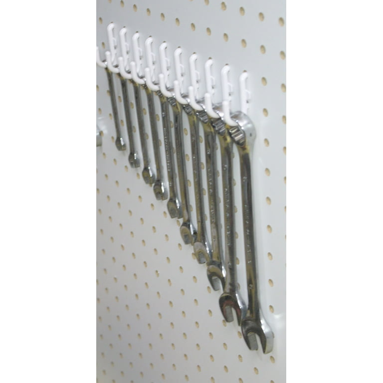 J & L Style Plastic White Pegboard Locking Hooks Kits - Multi-Packs | Garage Storage Jewelry Tools Crafts Plastic Peg Board Hooks - 50, Size: 1