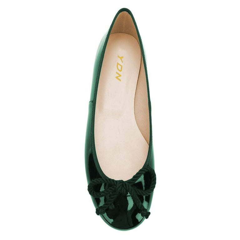 women's shoes dark green flat shoes