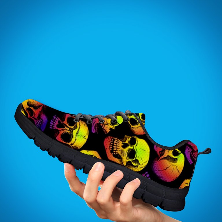 Vintage Gradient Skull Pattern Women Casual Sneaker