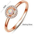 thumbnail image 2 of NUNCAD 18K Rose Gold Plated Sterling Silver Cubic Zirconia Opal Halo Engagement Ring, 2 of 5