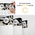 thumbnail image 2 of Butterflies No Hooks Shower Curtain with Snap-in Liner Spring Black Butterfly Falling Leaf Plant Silhouette Linen Texture Shower Curtains for Bathroom, Waterproof, Easy Install, Washable 36"x72", 2 of 9