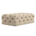 thumbnail image 2 of Weston Home Bowman Rectangular Tufted Ottoman with Casters, Beige Linen, 2 of 6