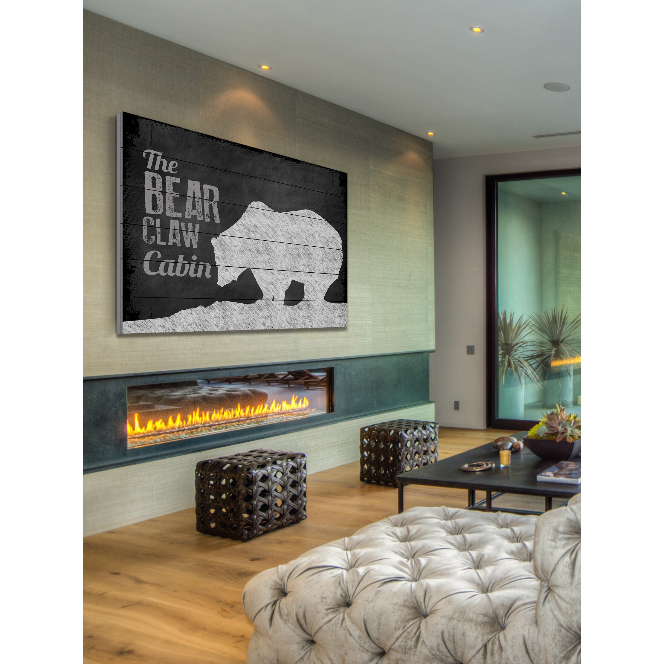 Marmont Hill "Bear Claw Cabin" Painting Print on White Wood