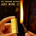 thumbnail image 4 of Gold Bars Keychain Lighter,Kerosene Lighter,Fuel Refill Lighter,Matchwood Fire Starter with Flint for Outdoor Survival Camping Hiking,Reusable Keychain Match,Keychain Lighter Waterproof Match, 4 of 9