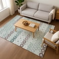 thumbnail image 7 of Addison Rugs Mayfield Premium Machine Washable Transitional Geometric Teal Rectangle Rug, 10' X 14' Machine Washable Transitional Geometric Teal Oversized Sherpa Throw Blanket, 7 of 7
