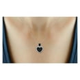 thumbnail image 3 of JewelonFire  Sterling Silver 1/2ct Black & White Diamond Heart Pendant, 3 of 3
