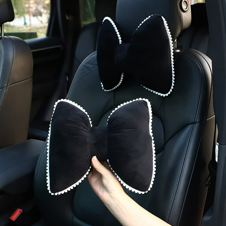 Pikadingnis Car Plush Pillow Bow Tie Pillow Car Headrest Neck Cushion Pillow Sleeping Travel Support Neck Pillow Plush Sofa Cushion Office Waist