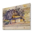 thumbnail image 2 of Designart 'Old Wooden White House In Country Side Village During Afternoon Glow' Traditional Print on Natural Pine Wood, 2 of 5