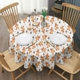 thumbnail image 3 of White Christmas Gingerbread Man Pattern Round Tablecloth 60"x60",Wrinkle Wipeable Table Cloth for Kitchen Dining Room Picnic Patio Party, 3 of 6