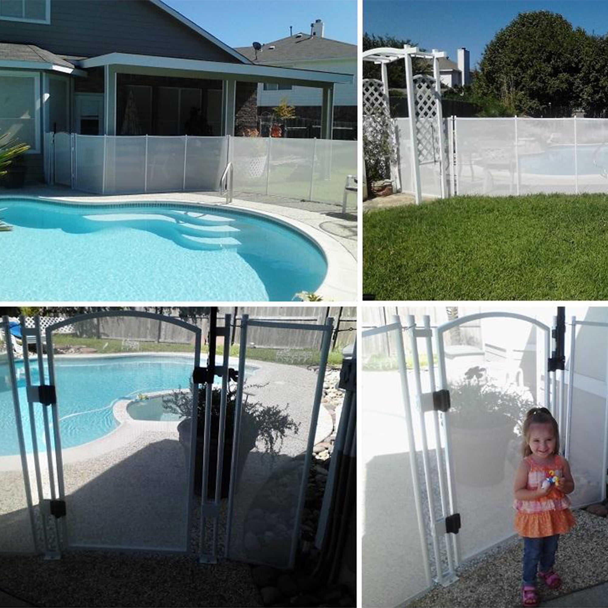 Pool Fence - EZ-Guard Self-Closing Self-Latching Gate - Black 4'  Tall