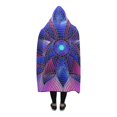 thumbnail image 3 of HATIART Bleu Fleur à Capuche Couverture Portable Confortable à Capuche Jeter Wrap 56x80 Pouces, 3 of 3