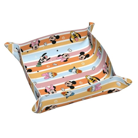 

Kawaii Mickey mouse Leather Storage Tray (Cute 108) Desktop Finishing Tray cosmetic tray Home Storage Tray Containers for Candy Jewelry Wallet Rings Headphone Watch Medium