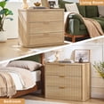 thumbnail image 4 of 31" W 3-Drawer Nightstand Set of 2 with Oversized Large Storage, Modern Night Stands Bedside Table with Gold Handles for Bedroom Living Room Entryway, 4 of 10