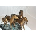 thumbnail image 3 of Four Horses Running Bronze Statue – Weather-Resistant Stunning Sculpture, Elegant Decor for Home, Office, or Garden Art Piece for Horse Lovers – 20”L x 14”W x 12”H, 3 of 14
