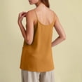 thumbnail image 5 of GEWSEY Womens Camisole Tank Tops Dressy Casual Cotton Linen Gauze Cami Shirts Adjustable Spaghetti Straps Tunic with Pockets (Yellow, XXL), 5 of 8