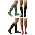 thumbnail image 2 of 4 Pairs Christmas Holiday Knee High Socks,Assorted Colors & Designs Womens Size: 9-11, 2 of 2