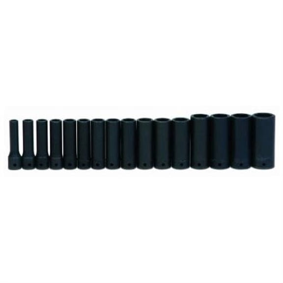 1/2" Drive Deep Impact Socket Set 6-Pt 16 Piece