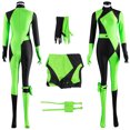 thumbnail image 2 of Disfraz de Cosplay de Shego, disfraz de fantasía de dibujos animados, disfraz de Anime, guantes para mujer, bolsa de pierna, mono, ropa de juego de rol de Halloween, 2 of 5