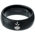 thumbnail image 2 of Tungsten Growing Planting Nature Plant Band Ring 8mm Men Women Comfort Fit Black Dome Polished, 2 of 4