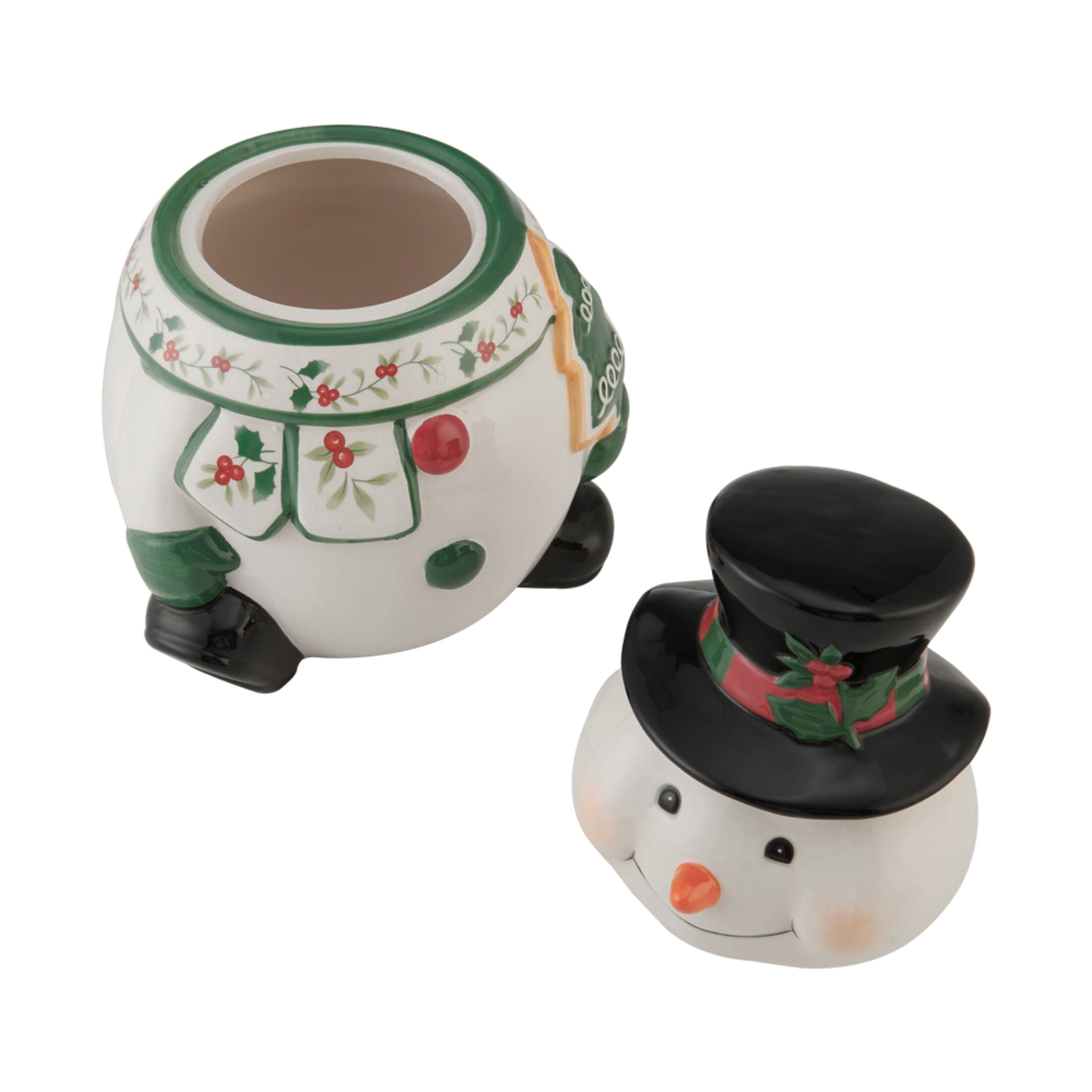 Pfaltzgraff Winterberry Snowman 10 in Cookie Jar