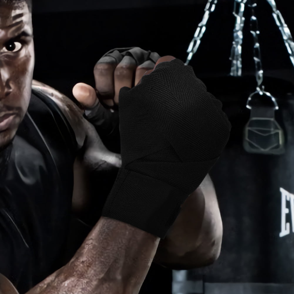2Pcs Cotton Bandage Wrist Hand Wraps Gloves For Boxing Kickboxing Muay Thai SA 