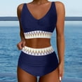 thumbnail image 1 of iTNHFP Bikini Swimsuits Women's High Waisted Bikini Sets Two Piece High Cut Bathing Suits Athletic Color Block Swimsuits, 1 of 5