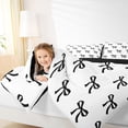 thumbnail image 4 of jejeloiu Kawaii Cartoon Bowtie Twin Comforter Sets,Cute Black Bow Bedding Set For Girl Kids Reversible 2pcs, 4 of 8